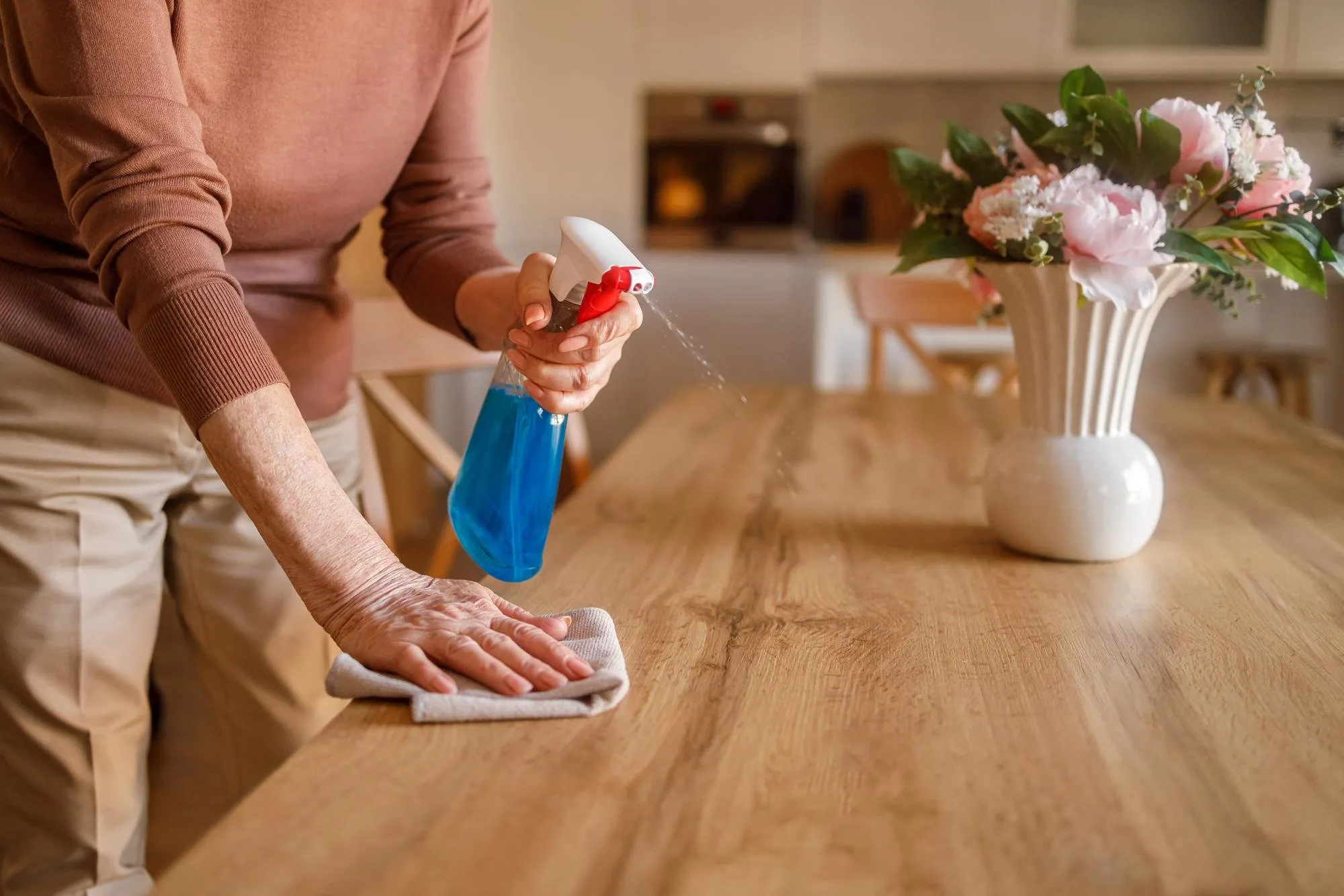 DITA Pro Clean cleaner polishing a dining table before a family gathering in Macomb Township